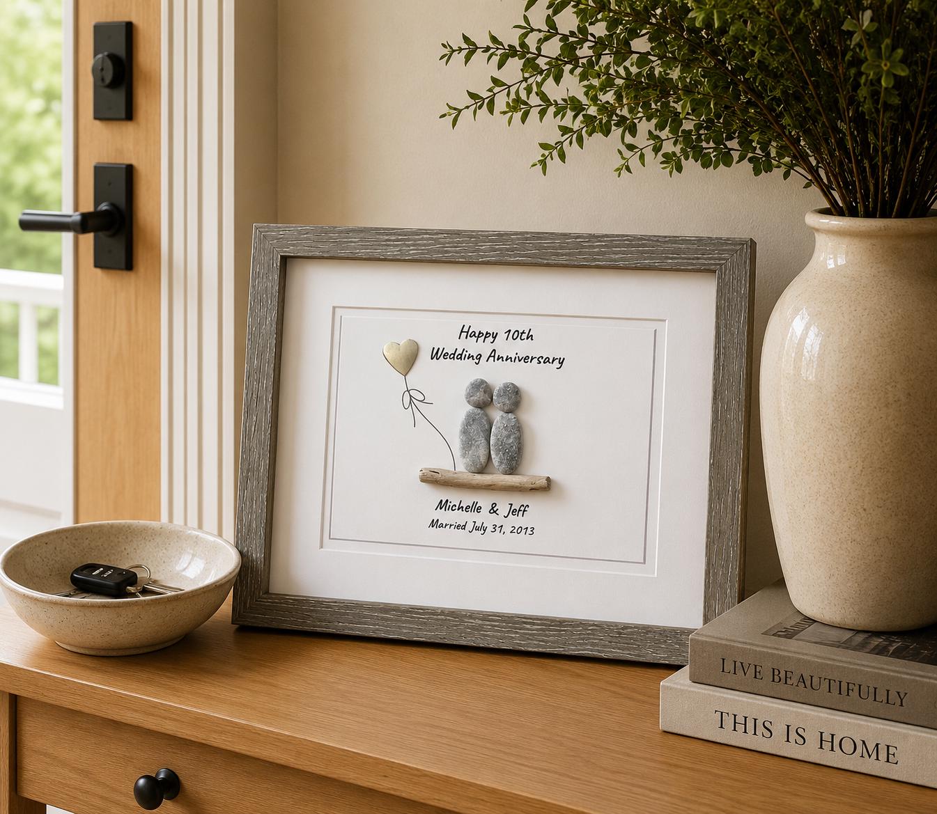 10th Wedding "Tin" Anniversary Pebbles
