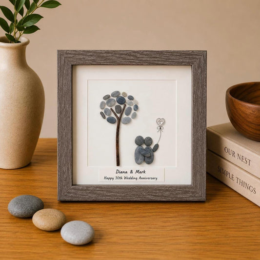 Personalized 30th Anniversary Pebble Art Gift