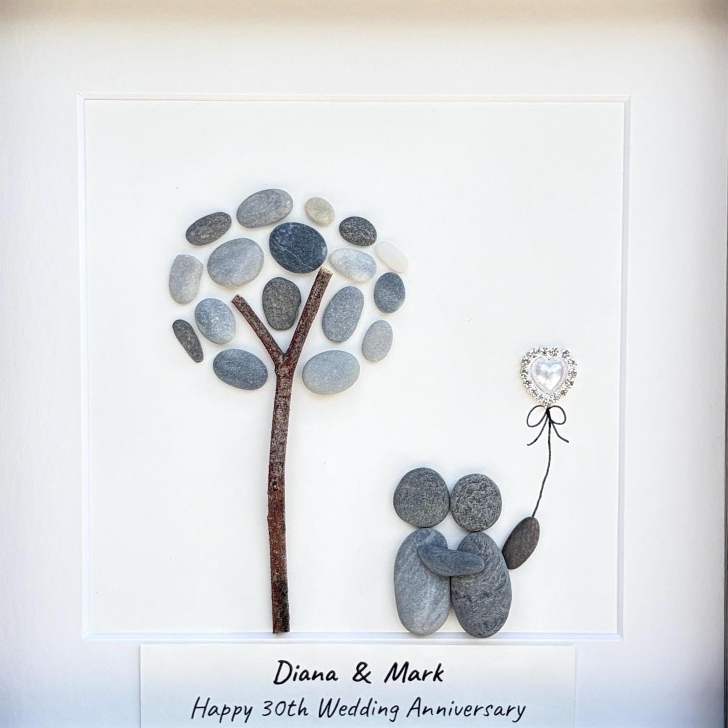 Personalized 30th Anniversary Pebble Art Gift
