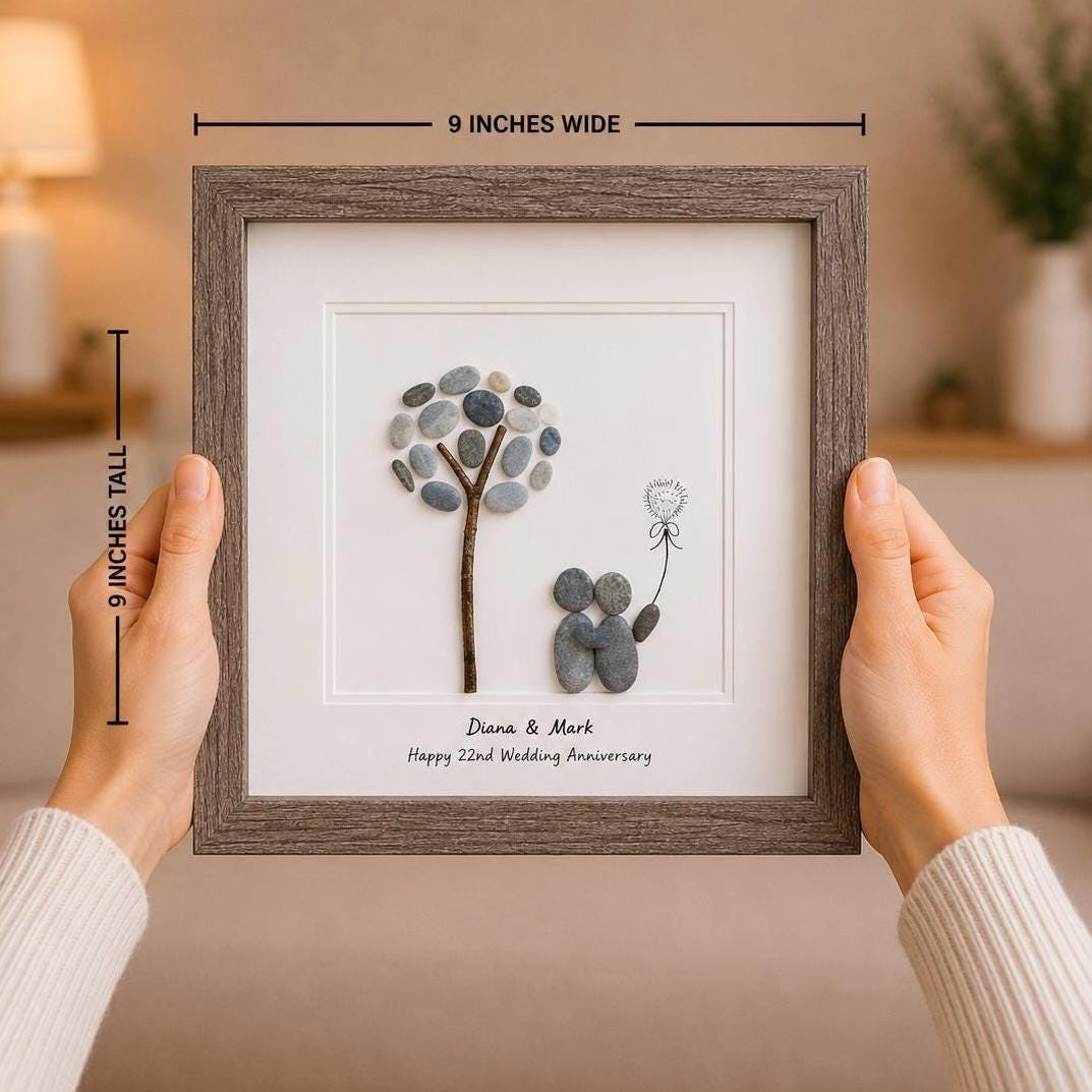 Personalized 30th Anniversary Pebble Art Gift