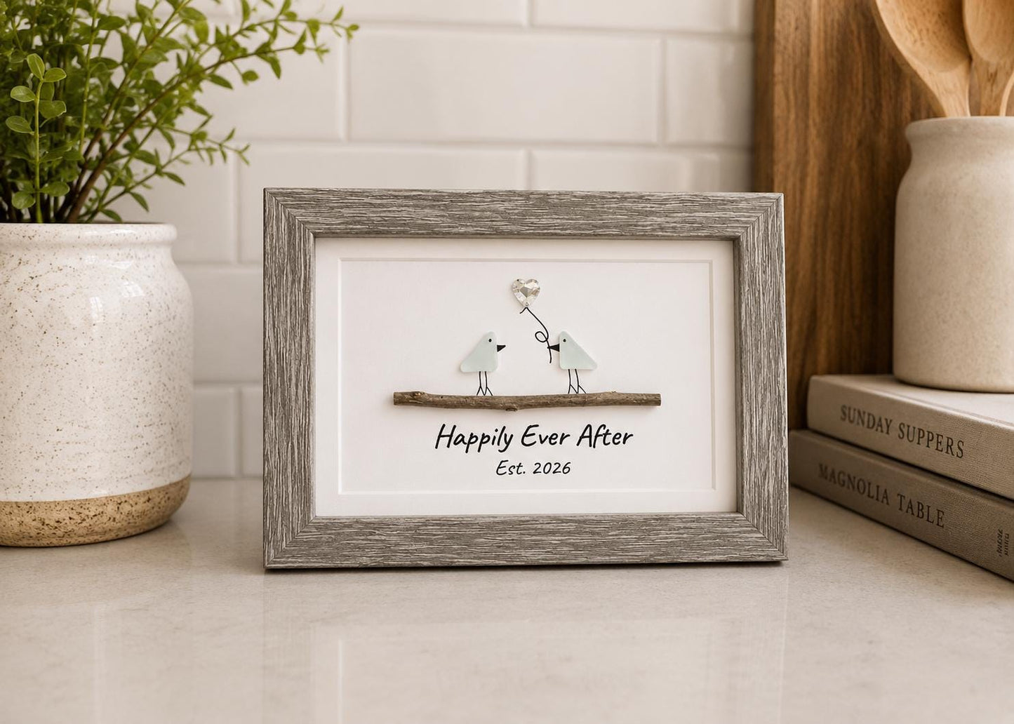 Happily Ever After Sea Glass Birds