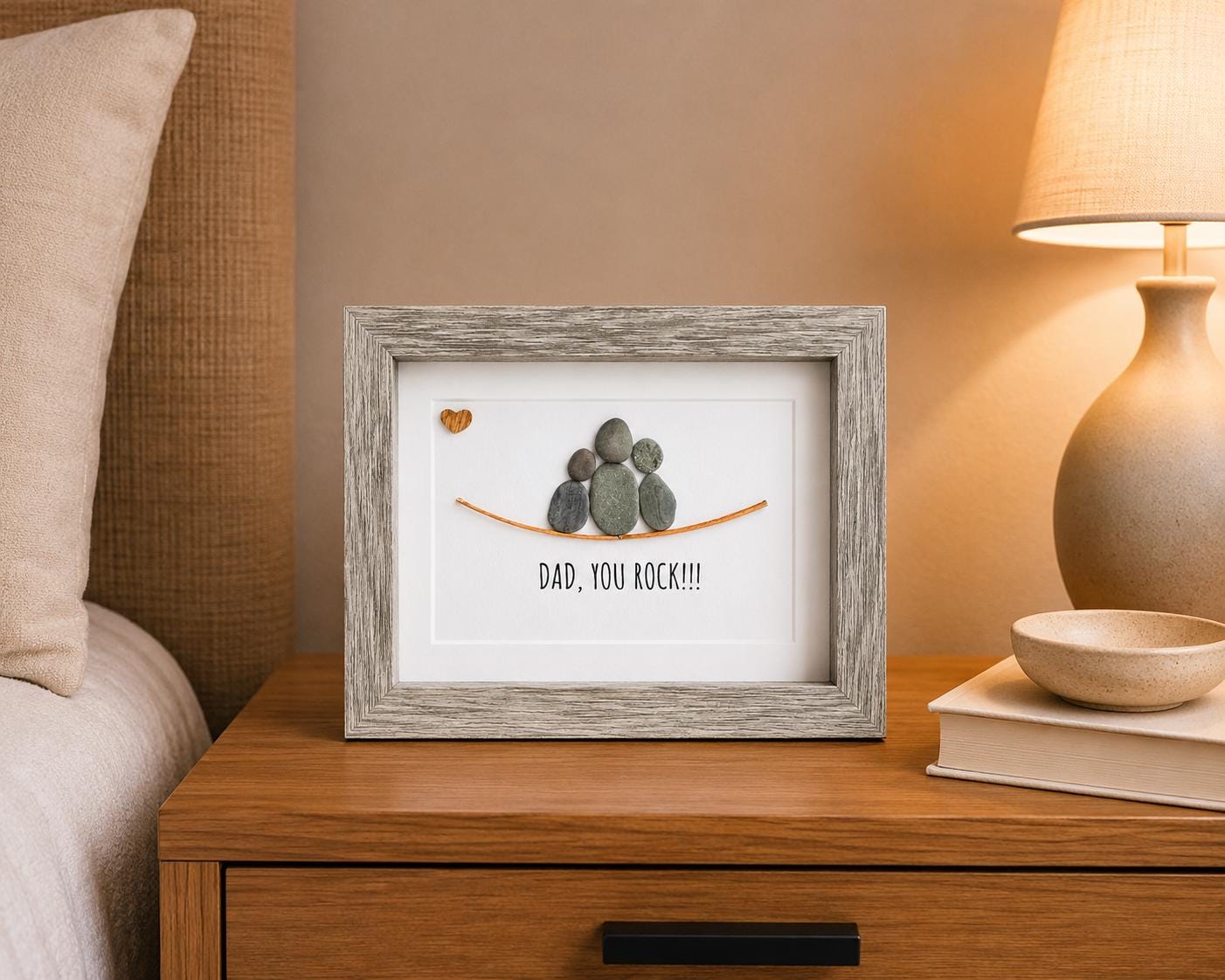 Dad You Rock Pebble Art | Handmade Stone Family Gift