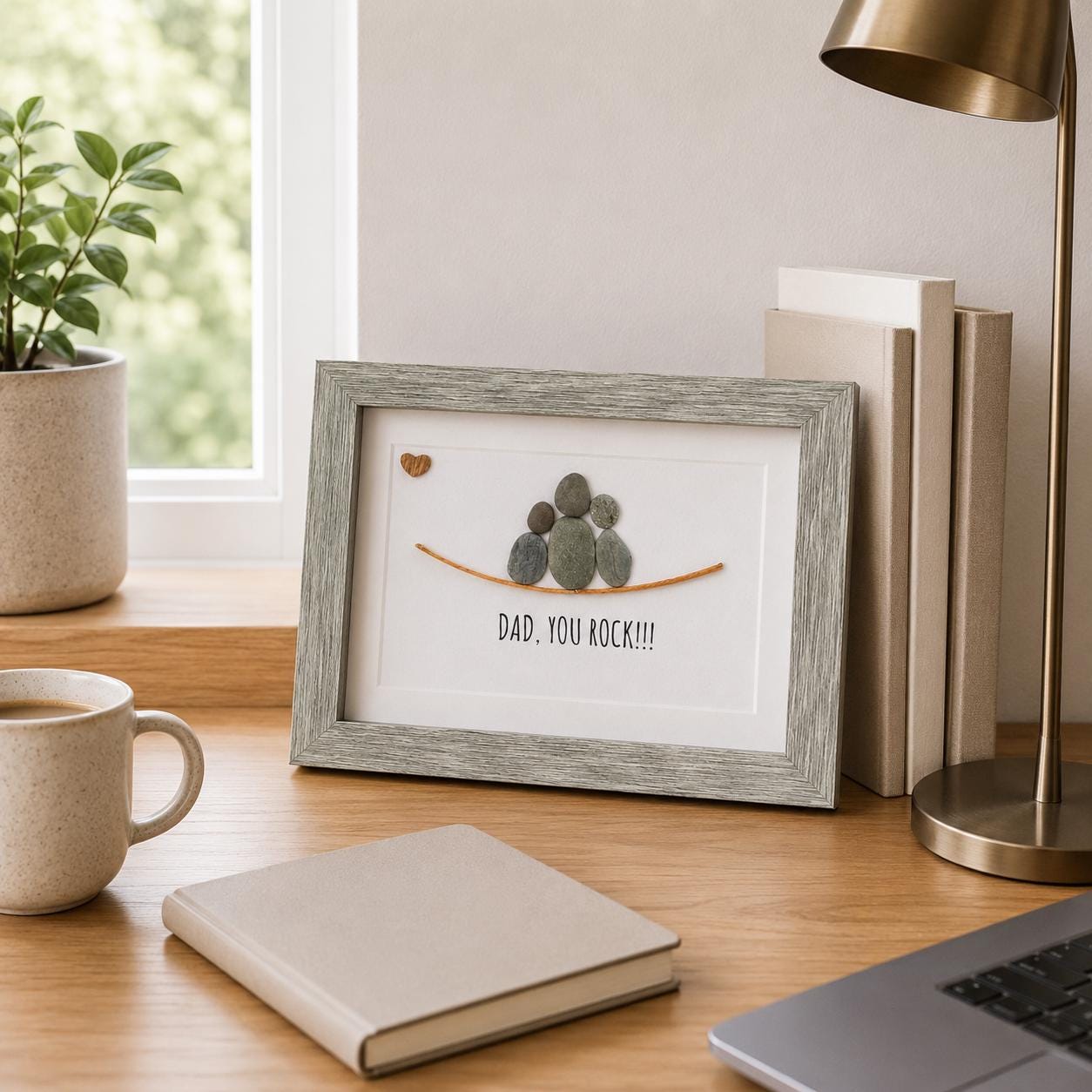 Dad You Rock Pebble Art | Handmade Stone Family Gift