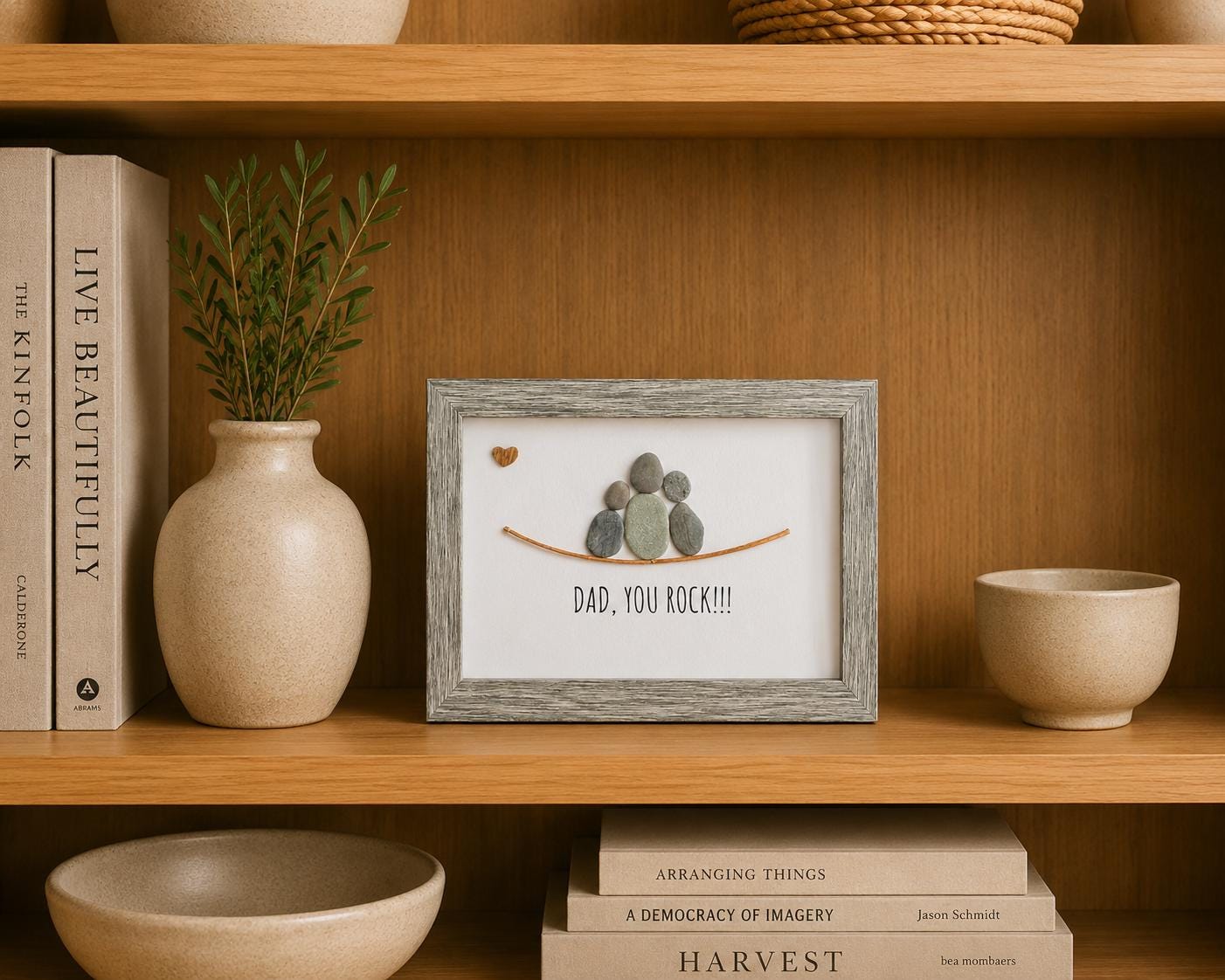Dad You Rock Pebble Art | Handmade Stone Family Gift