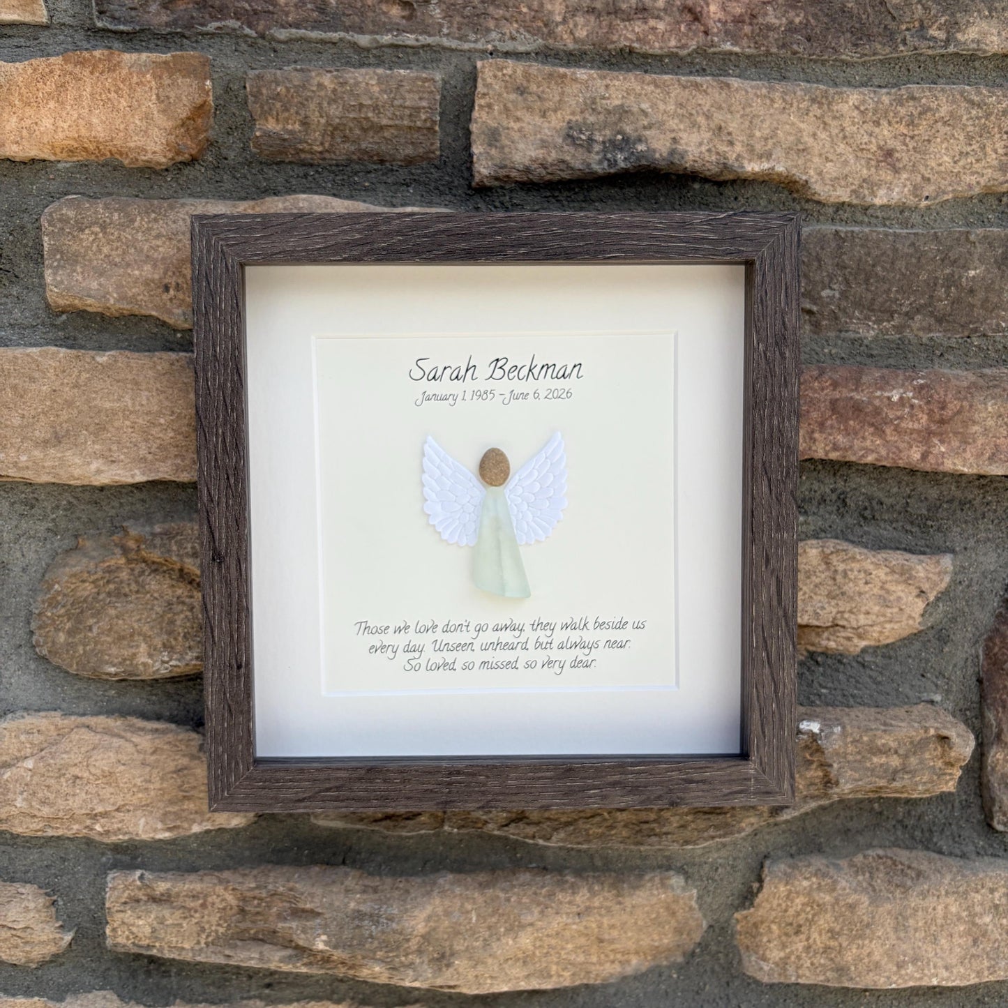 Personalized Memorial Angel Gift | Sea Glass Sympathy Art