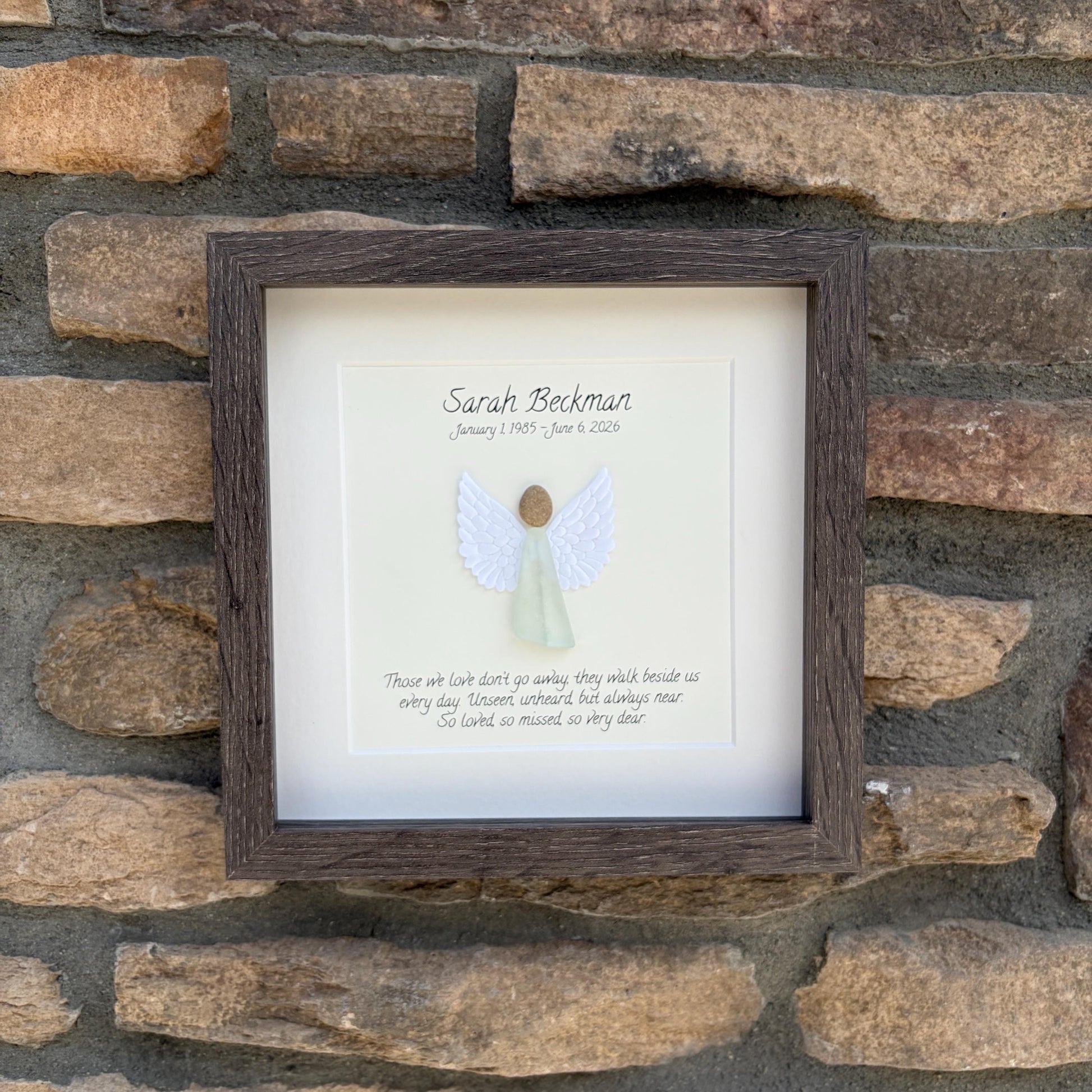 Personalized Memorial Angel Gift | Sea Glass Sympathy Art