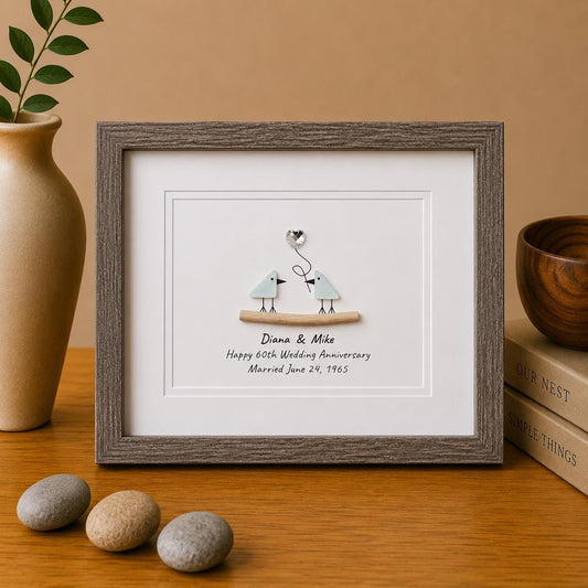60th Anniversary Gift | Personalized Diamond Wedding Art