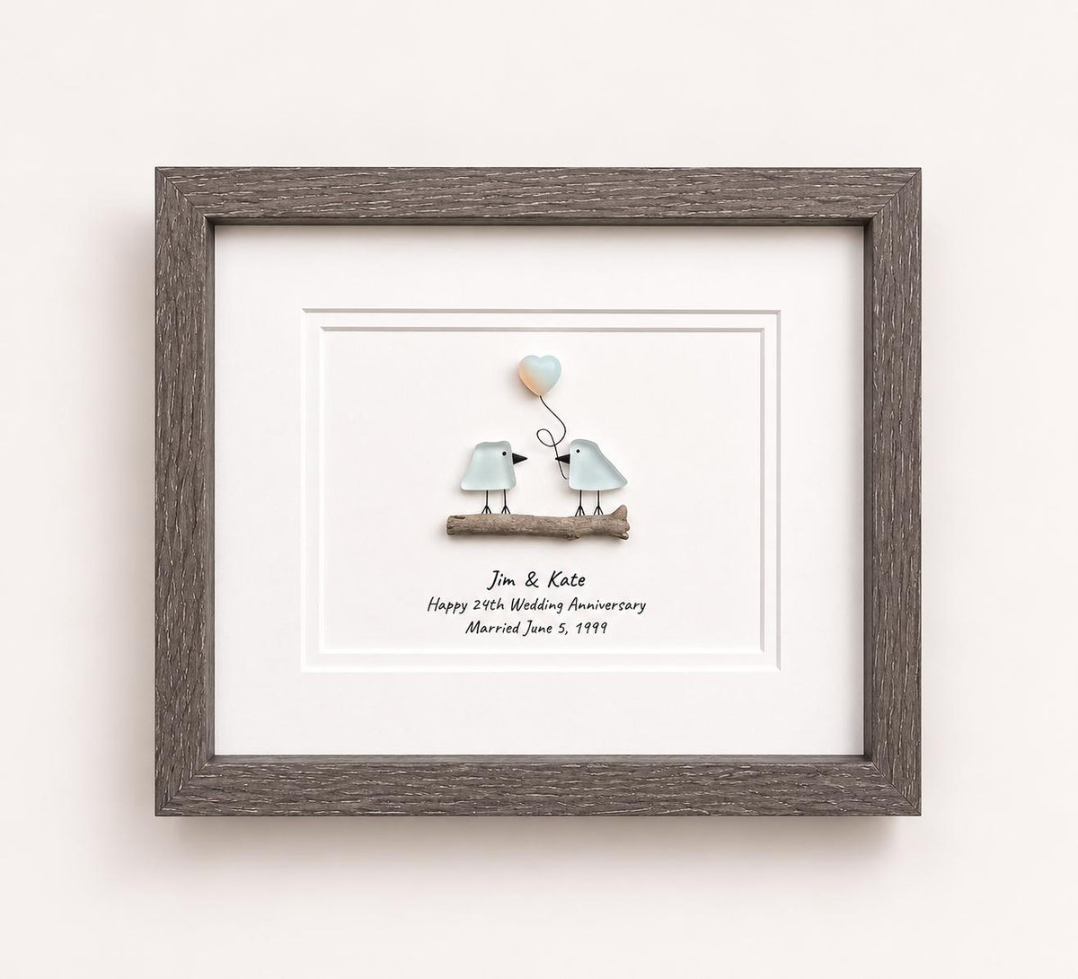 24th Opal Wedding Anniversary Personalized Gift, 8 x 10” Gift for Parents, Wife, Husband, Friends