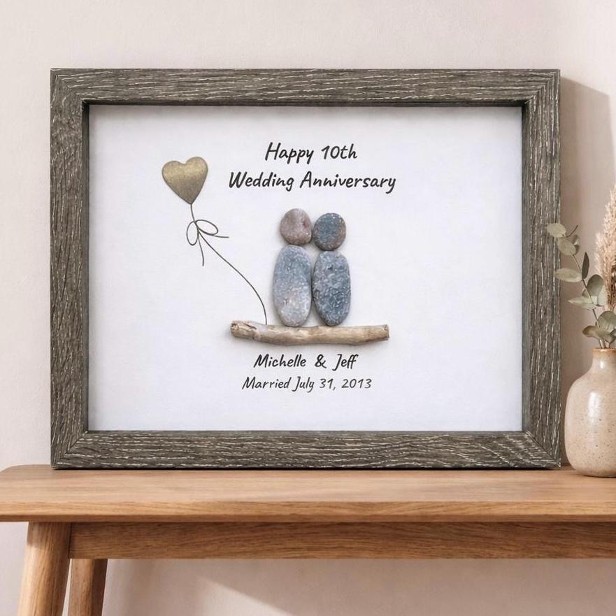 10th Wedding "Tin" Anniversary Pebbles