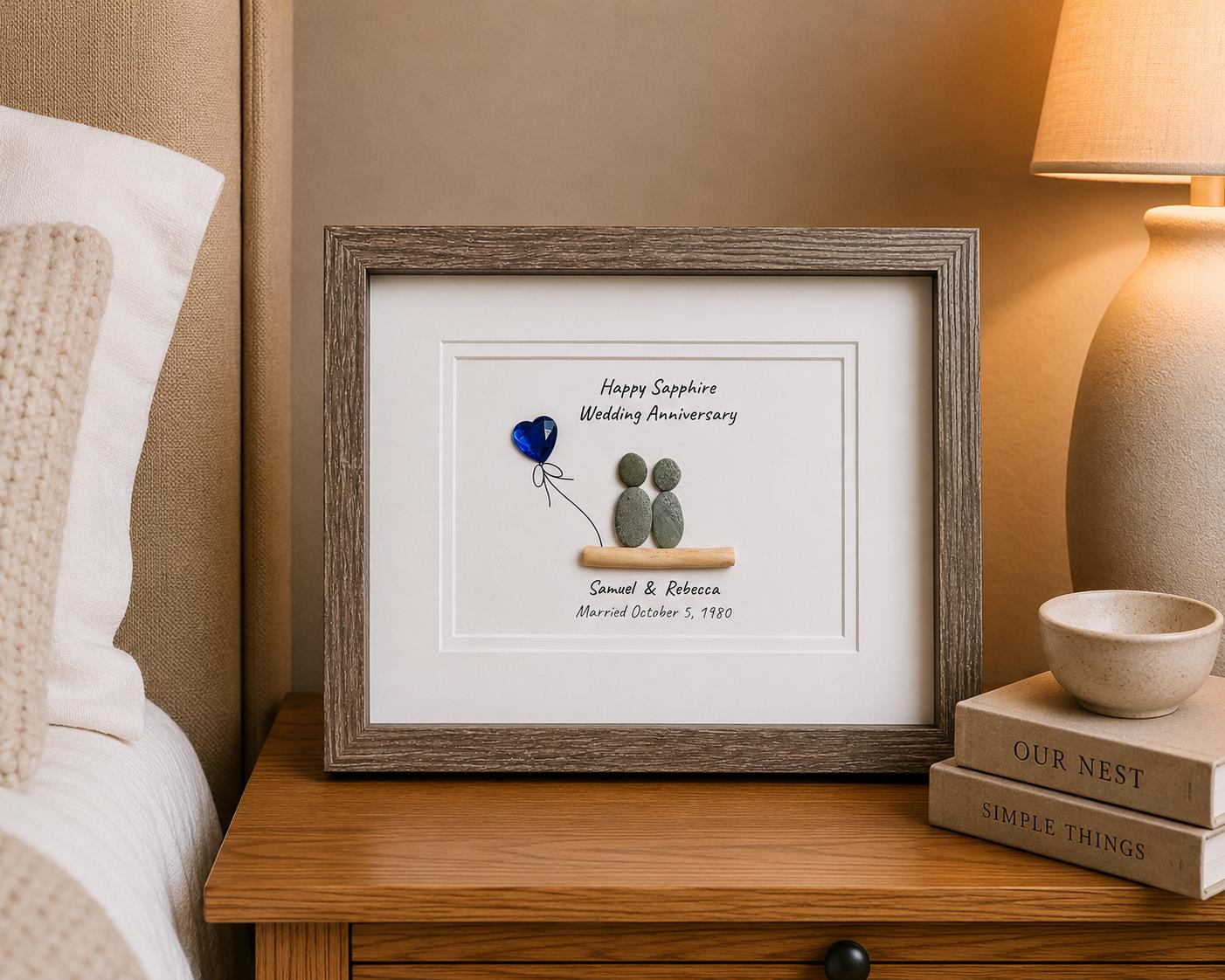 45th Wedding Anniversary Gift | Personalized Sapphire Anniversary Art