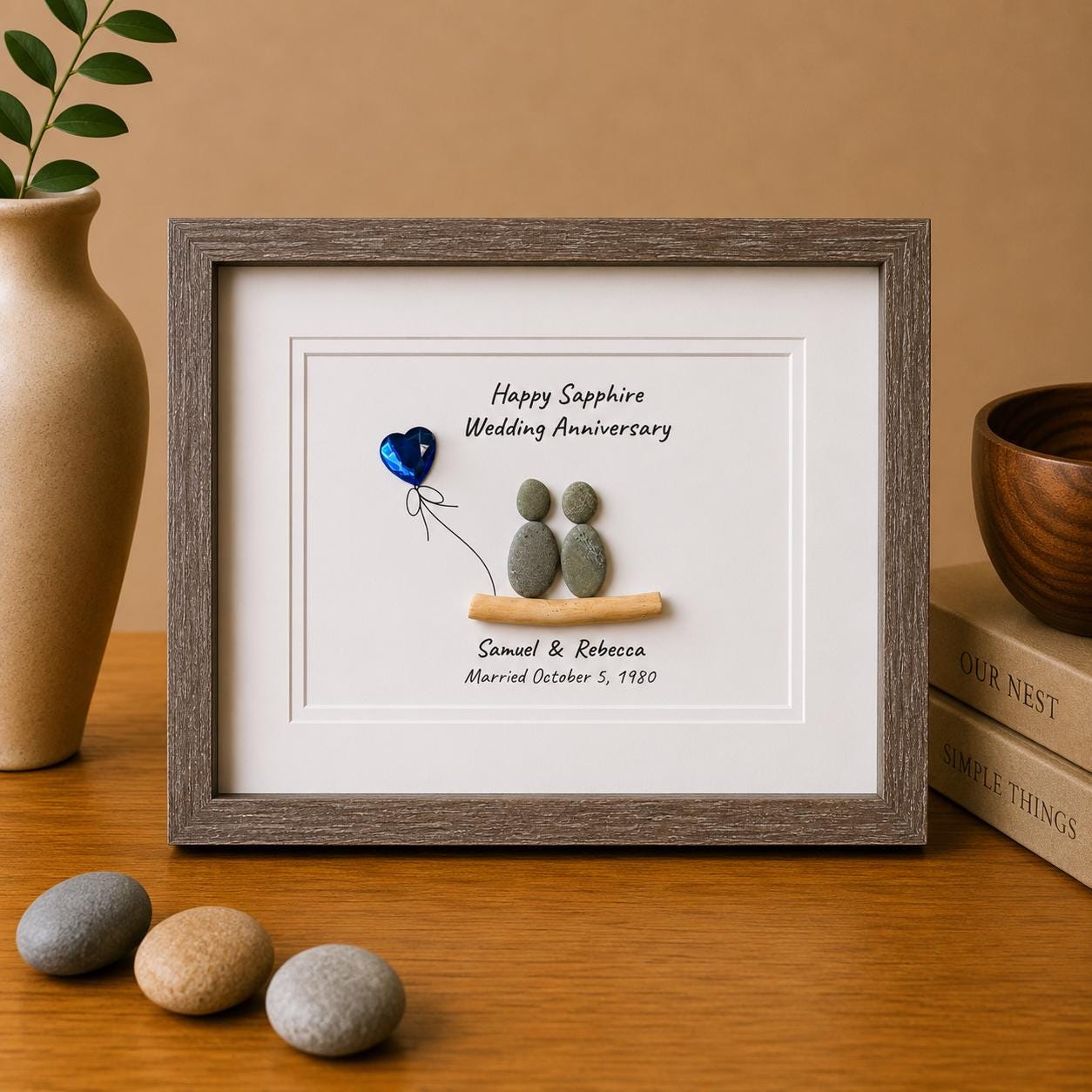 45th Wedding Anniversary Gift | Personalized Sapphire Anniversary Art