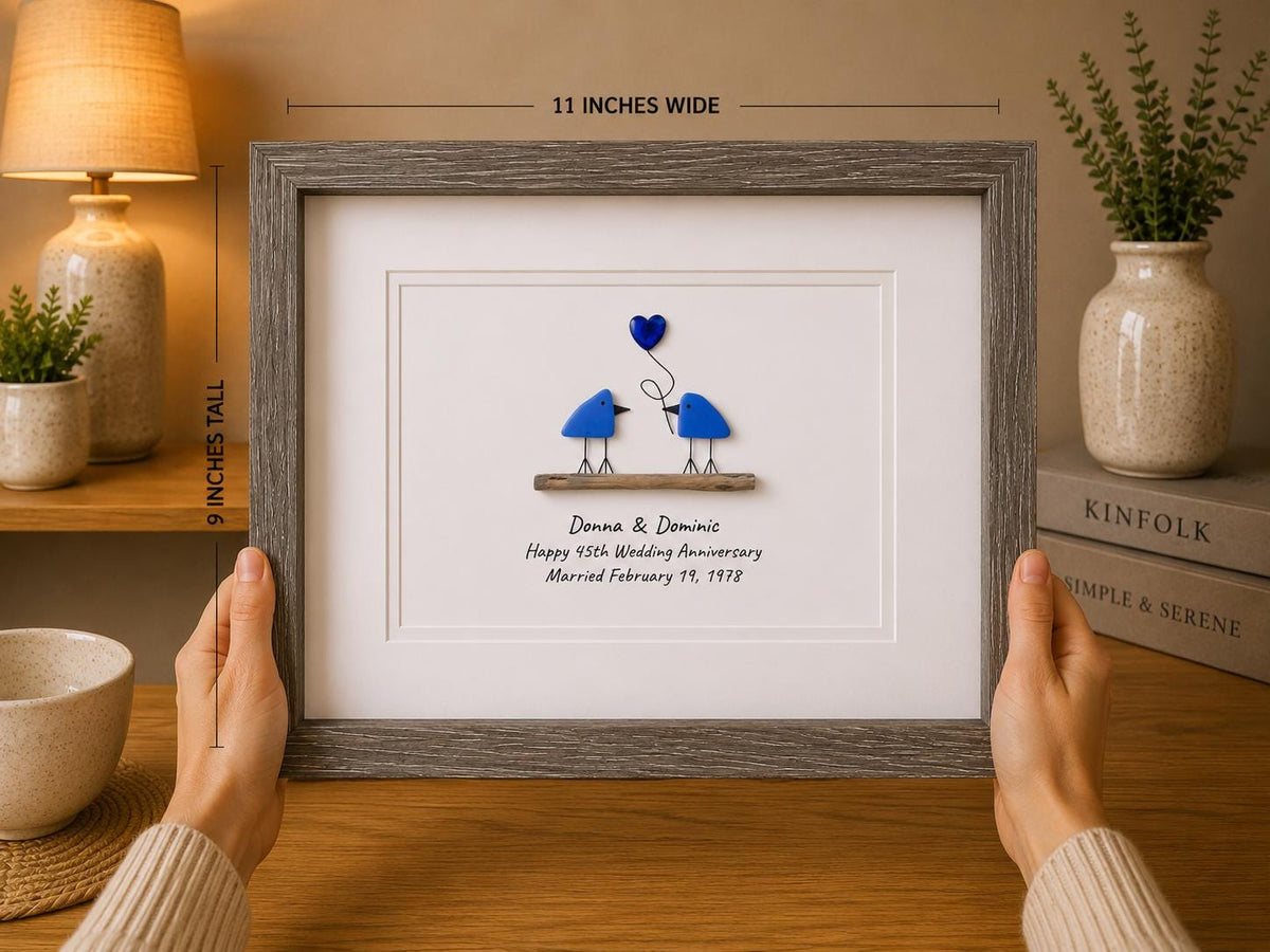 45th Wedding Anniversary Personalized Gift, 8 x 10” Sapphire Anniversary Gift for Parents, Wife, Husband