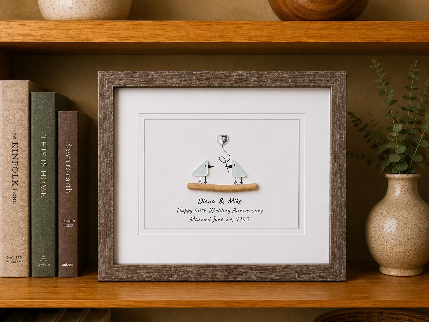 60th Anniversary Gift | Personalized Diamond Wedding Art