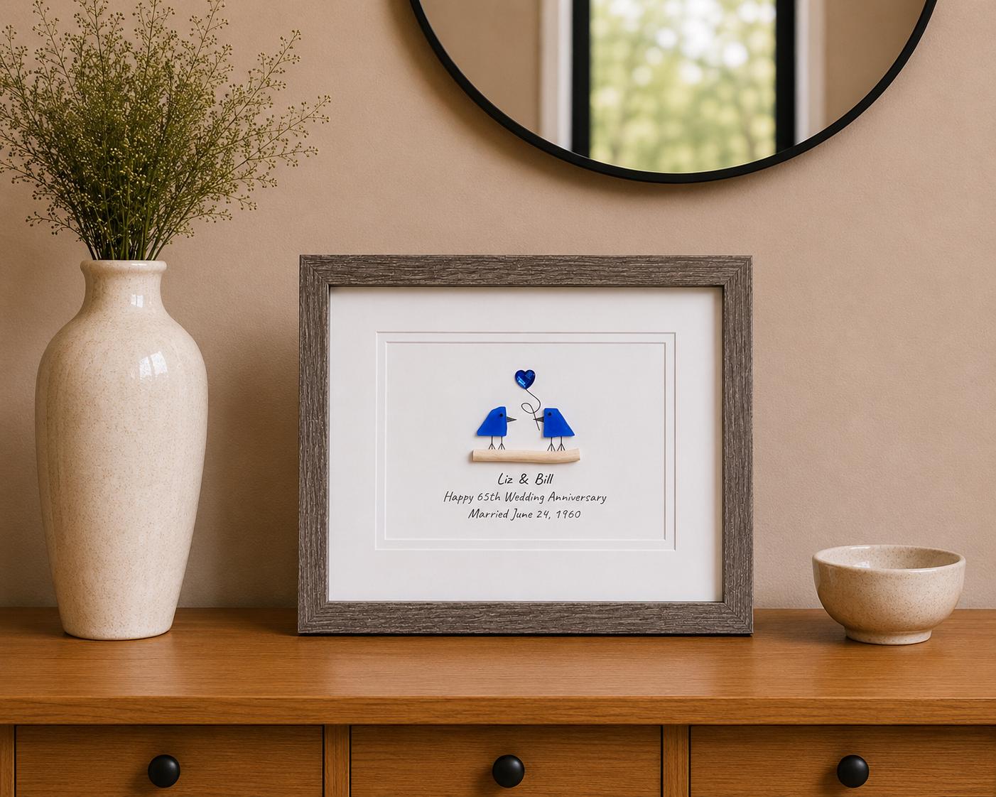 65th Anniversary Gift | Personalized Sapphire Anniversary Art
