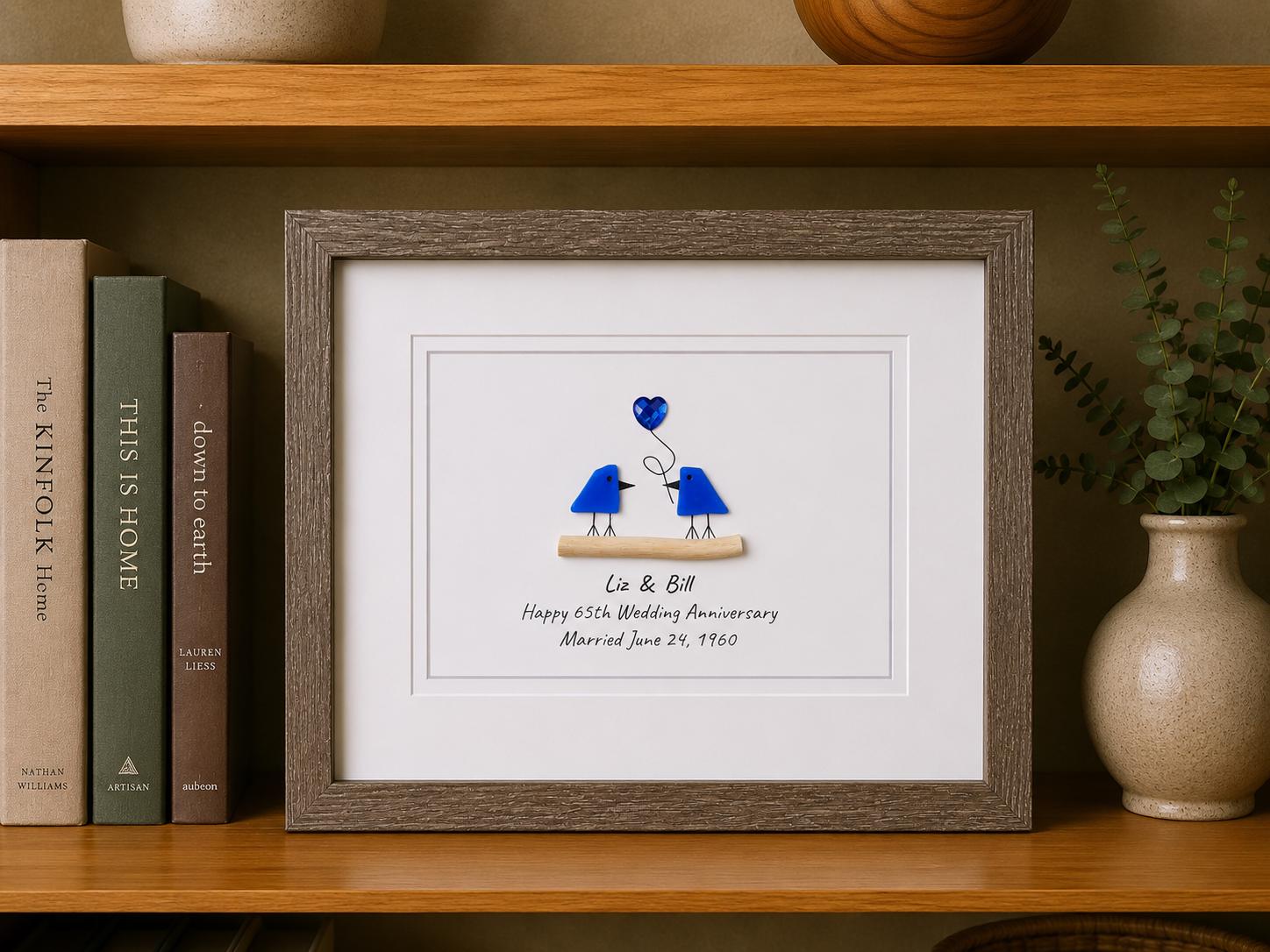 65th Anniversary Gift | Personalized Sapphire Anniversary Art