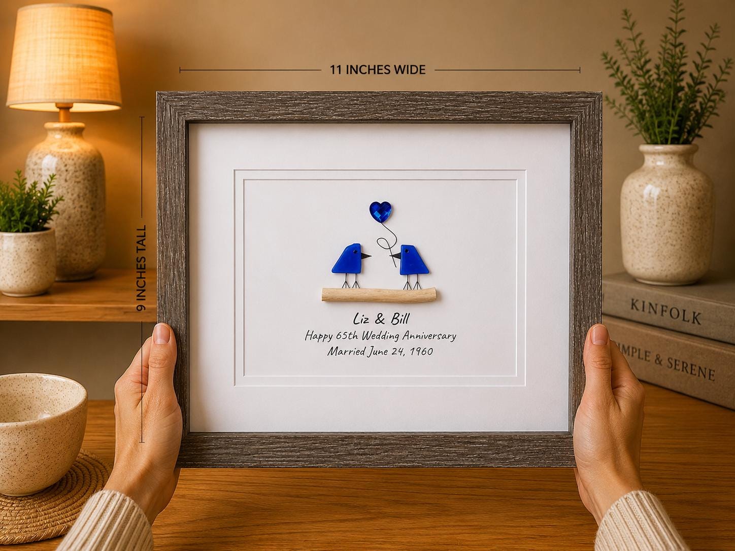 65th Anniversary Gift | Personalized Sapphire Anniversary Art