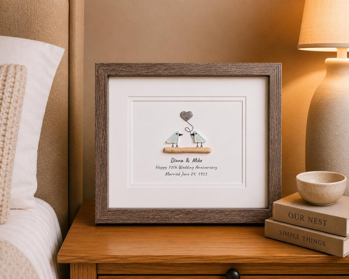 70th Wedding Anniversary | Personalized Platinum Anniversary Art
