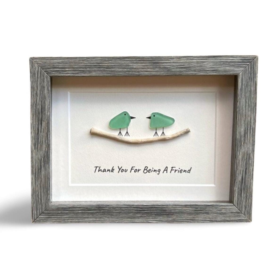 Sea Glass Picture with Quote "Thank You For Being A Friend"