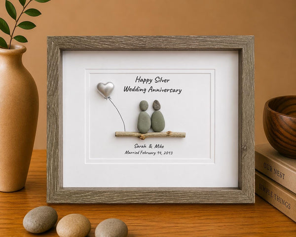 25th Silver Wedding Anniversary | Pebble Art
