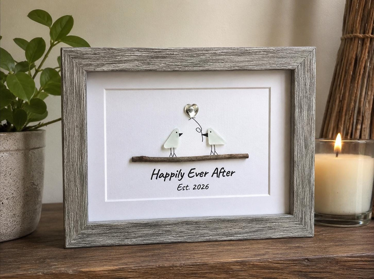 Happily Ever After Sea Glass Birds