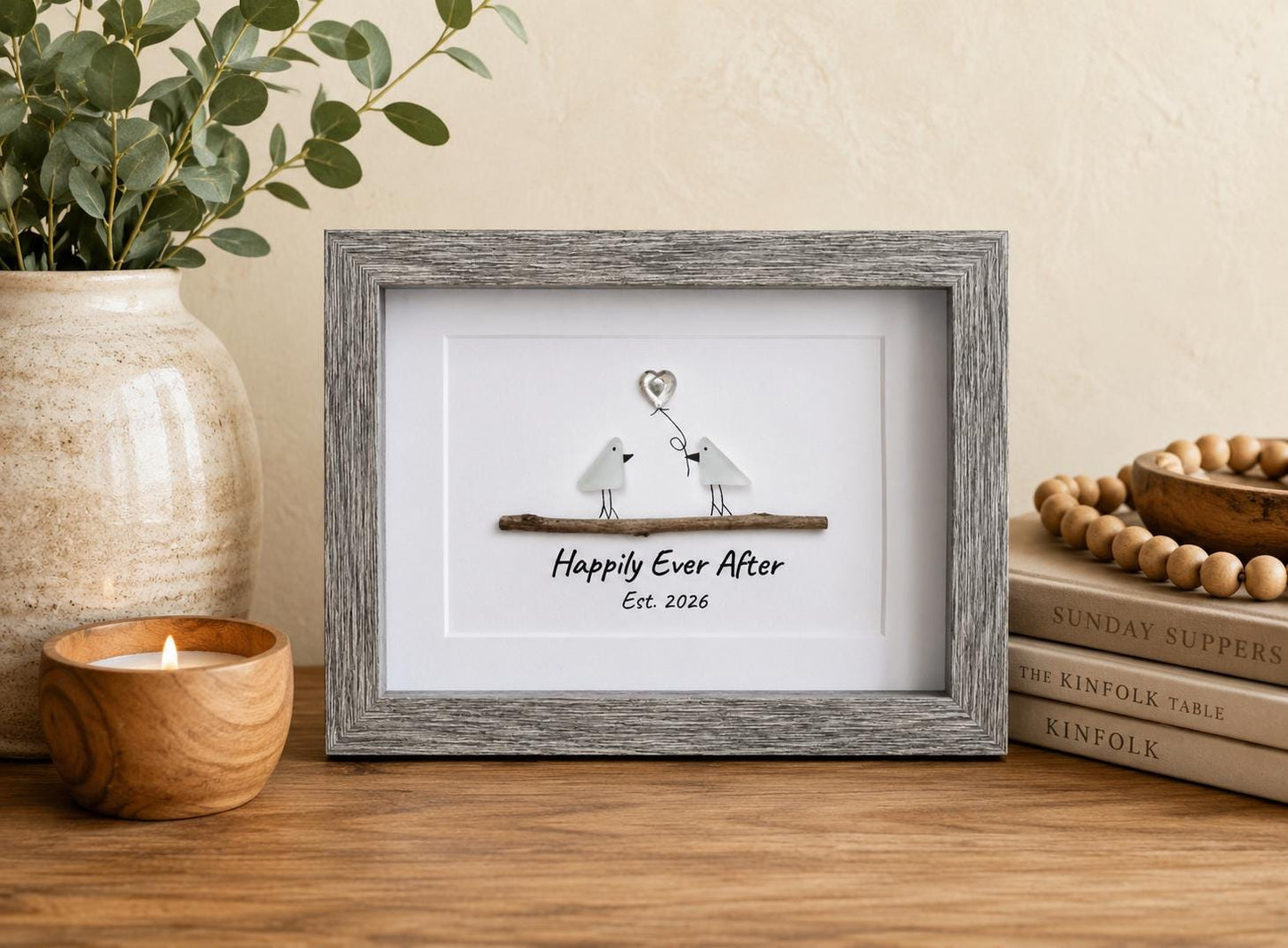 Happily Ever After Sea Glass Birds