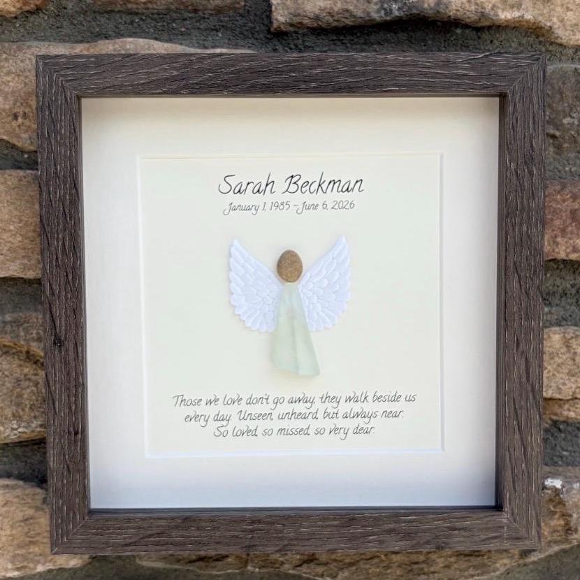 Personalized Memorial Angel Gift | Sea Glass Sympathy Art