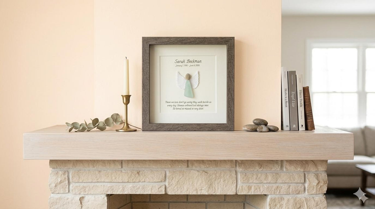 Personalized Memorial Angel Gift | Sea Glass Sympathy Art