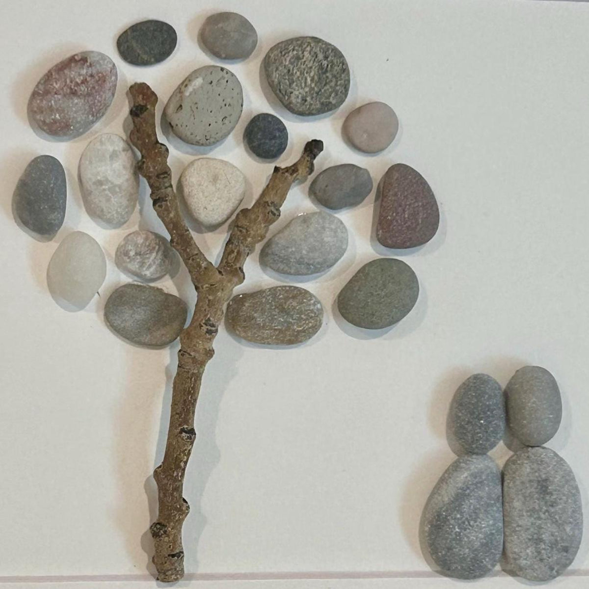 Couple Sitting Under Tree | Gift for Couple | Lovers | Family | Unique Gift for Friends | 8x10 Framed Pebble Art