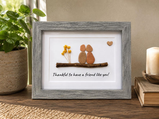 Thankful to Have a Friend Like You 5x7 Framed Pebble Art | Holiday Gift | Gift for Friend