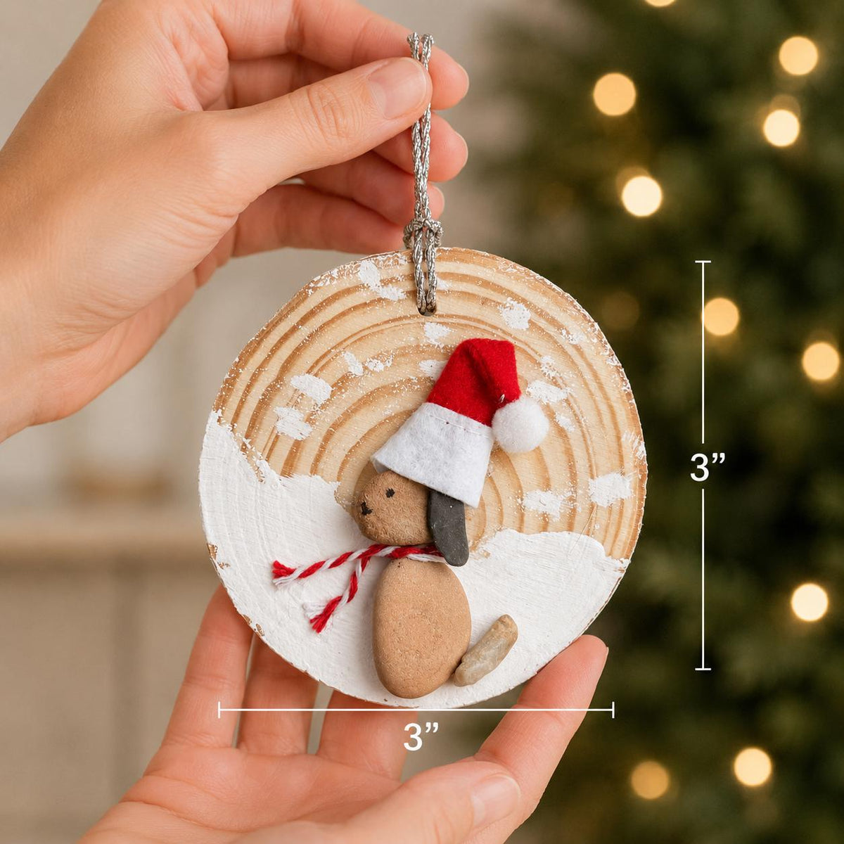 Dog Christmas Ornaments Made From Scottish Sea Glass and Beach Pebbles, Perfect Holiday Gift or Stocking Stuffer for Dog Owners