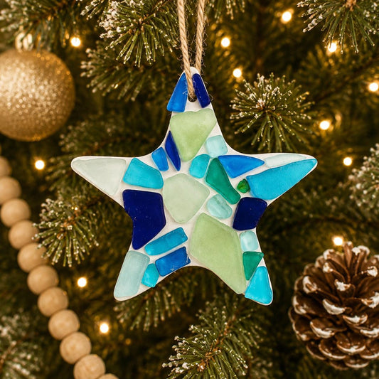 Starfish Sea Glass Christmas Ornament